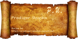 Prediger Uzonka névjegykártya